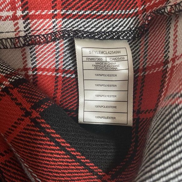 BB Dakota Steve Madden Fleece Shacket Shirt Women 2XL Red Black Plaid Western - Picture 8 of 9